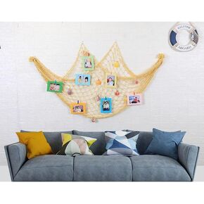 Cotton Fishing Net Decorative 79 Inch Beach Themed Decor Home Bedroom Party Wall Decoration Fish Netting Decorative