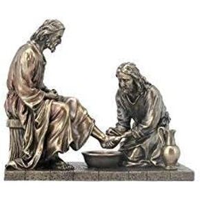 WU Unicorn Studios Jesus Washing His Disciple's Feet Statue Sculpture (Bronze)