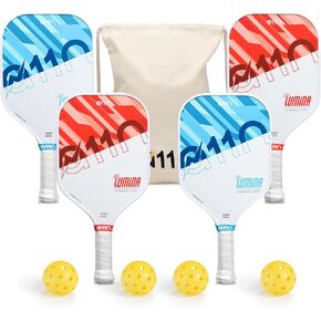 A11N Pickleball Paddles Set of 2/4 Fiberglass Surface Rackets with 4 Pickleball Balls and Pickleball Bag for Beginners - USAPA Approved in Kuwait