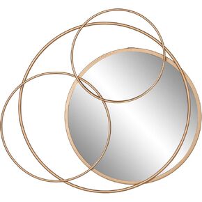 Patton Wall Decor Gold Metal Layered Circle wall accent Mirror, 22.5"