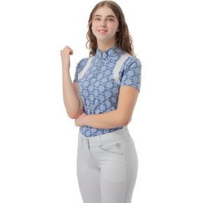 Equinavia Selma Womens Equestrian Short Sleeve Sun Shirt | Riding Shirt with UPF 50 UV Protection and Breathable Mesh