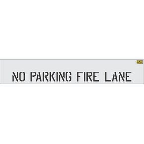 4" NO Parking FIRE Lane Pavement and Curb Marking Stencil - 1/8" (.125") PRO-Grade LDPE - Curb