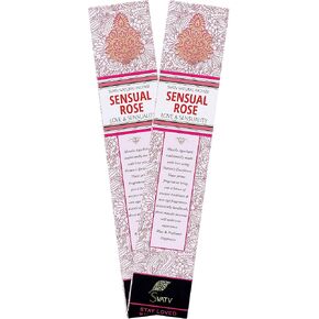 SVATV Hand Dipped Ancient Method Rose Incense Stick with pack of 12 Incense for Meditation, Yoga, Spiritual, Aromatherapy Energy Cleansing & Calm Down The Mind - 15g x 12 | 180g | 6.35oz