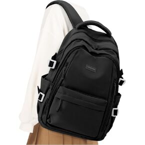 Lightweight School Backpack for Women, College Bag High School Bookbag for Teens Girls Boys, Large Laptop Travel Backpack for Men, Beige