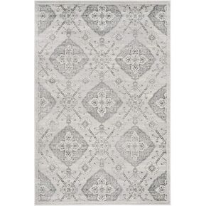 SAFAVIEH Carnegie Collection Area Rug - 9' x 12', Silver & Grey, Vintage Distressed Design, Non-Shedding & Easy Care, Ideal for High Traffic Areas in Living Room, Bedroom (CNG623S)