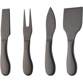 4 Pieces Cheese Knives Set, Premium Stainless Steel Cheese Slicer Cheese Cutter Perfect for Parties Wedding Christmas Birthday - Matte Black