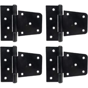 مفصلات باب أسود مقاس 3.5 بوصة، مفصلات حظيرة مربعة، مفصلات بوابة شديدة التحمل، أجهزة مطاوع حديد مقاوم للصدأ للأسوار الخشبية (غير متضمنة مسامير) in Kuwait