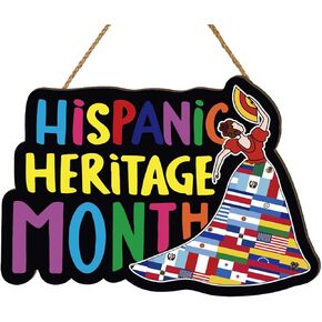 Hispanic Heritage Month Decorations Latin American Wooden Door Sign Hispanic Heritage Month Door Decor Wreath Hispanic Heritage Month Decorations for Home School Classroom