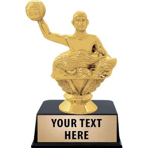 Crown Awards Water Polo Trophies with Custom Engraving, 4.75" Personalized Water Polo Trophy On Black Base Prime