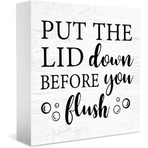 علامة حمام محمصة الخبز الحية، ديكور حمام مضحك، هدية لمحبي الفكاهة الداكنة علامة خشبية 5 × 5 بوصة، ضيف مزرعة نصف حمام ديكور فكاهة داكنة in Kuwait