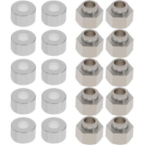 ECSiNG 10PCS Hexagonal Eccentric Column and 10PCS Round Isolation Column Bore 5mm Height 6mm for V-Shaped Aluminum Extrusion V Wheel 3D Printer Accessories