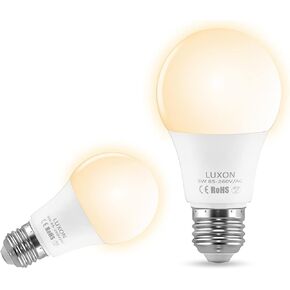 LUXON 5W A19 Radar Detector Dusk to Dawn 50W Equivalent Smart Led Lamp Lighting Indoor Outdoor Motion Sensor Bulb Auto On/Off E26 Base Soft White 2700K
