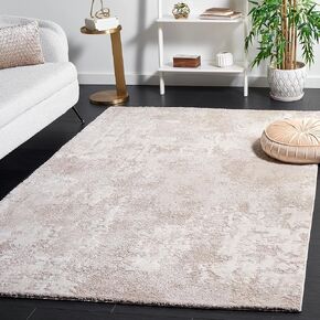 SAFAVIEH Century 300 Collection Square Rug - 6'7" Square, Beige, Contemporary Design, Stain Resistant, Ideal for High Traffic Areas in Bedroom, Dining Room & Kitchen (CTY339A-7SQ)