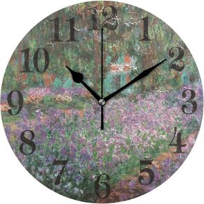 WIHVE 10 Inch Round Wall Clock Van Gogh Starry Night Decorative Wall Hanging Clock for Kitchen Living Room Bedroom Office