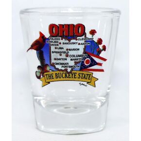 Ohio State Elements Map Shot Glass