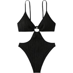 بدلة سباحة نسائية من قطعة واحدة بحلقة متصلة من SHENHE، بدلة استحمام مثيرة بحزام بدون ظهر in Kuwait