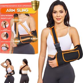 Arm Sling for Women,Shoulder Sling Immobilizer, Arm Sling for Elbow Injury, Shoulder Injury, Left Right Arm Sling for Wrist Injury,Torn Rotator Cuff,Arm Broken, Dislocated, Fracture, Strain (S-M)