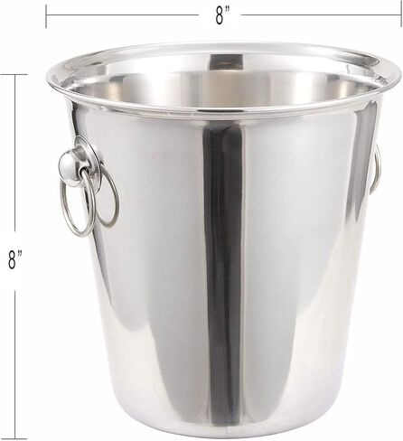 دلو ثلج للنبيذ من الفولاذ المقاوم للصدأ بلمسة نهائية مرآة من CUISINOX، مقاس 20.32 سم × 20.32 سم in Kuwait