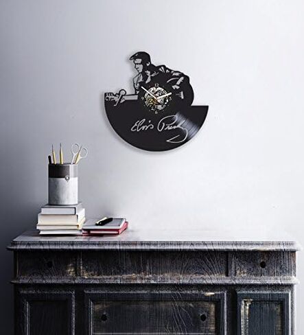 Elvis Presley Large Vintage Vinyl Wall Clock, Unisex Gift for Any Occasion, LBDK in Saudi Arabia