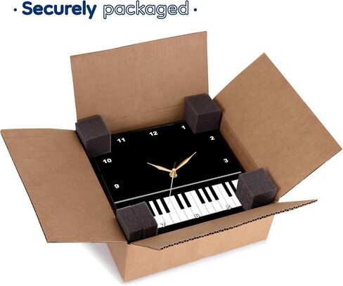 3dRose Black Piano Edge - Baby Grand Keyboard Music Design for Pianist Musical Player and Musician Gifts - Wall Clock, 10 by 10-Inch (DPP_112947_1) in Saudi Arabia