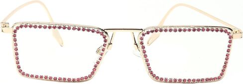 Retro Frame Square Bling Rhinestone Punk Sparkling Crystal Reading Glasses For Women Blue Light Blocking Readers in Saudi Arabia