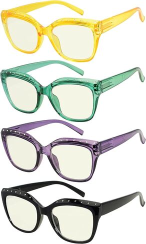 Eyekepper 4-Pack Reading Glasses for Women Rhinestone Readers Cat-eye Eyeglasses in Saudi Arabia