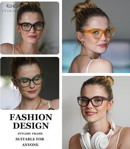Eyekepper 4-Pack Reading Glasses for Women Rhinestone Readers Cat-eye Eyeglasses in Saudi Arabia