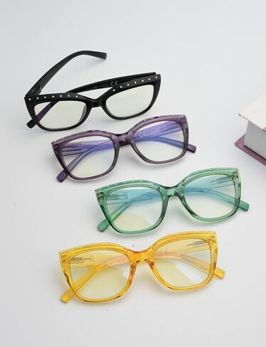 Eyekepper 4-Pack Reading Glasses for Women Rhinestone Readers Cat-eye Eyeglasses in Saudi Arabia