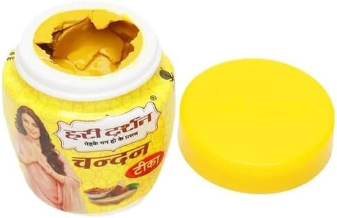 hari darshan Pure Sandalwood Hari Darshan 40Grm Chandan Paste Tikka Pure Puja Pooja Prayers, Golden in Kuwait