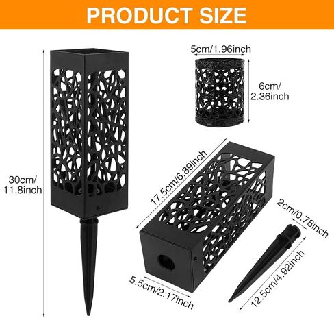 2 Pack Cemetery Decorations for Grave Cemetery Vases with Spikes Drainage Holes Memorial Flower Holder for Cemetery Human Headstones Grave Markers Black Plastic Floral Vase with Hollow Candle Holder in Kuwait