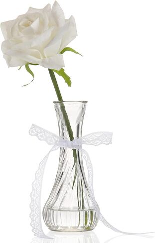 Set of 6 Small Glass Vase Set, Petite Bud Vases for Floral Arrangements, Weddings, Flowers, Home Decor or Office (Red) in Saudi Arabia