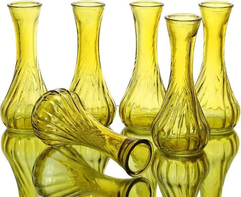 Set of 6 Small Glass Vase Set, Petite Bud Vases for Floral Arrangements, Weddings, Flowers, Home Decor or Office (Red) in Saudi Arabia