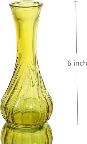 Set of 6 Small Glass Vase Set, Petite Bud Vases for Floral Arrangements, Weddings, Flowers, Home Decor or Office (Red) in Saudi Arabia