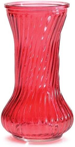 burton+BURTON burton + BURTON مزهرية عيد الحب باللون الأحمر الشفاف، ارتفاع 8.5 بوصة، ديكور سطح الطاولة، 9745771 in Kuwait