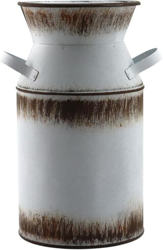 علبة الحليب الأبيض المجلفن العتيقة مزهرية معدنية زارع ريفي خمر حامل زهرة بدائية مزرعة بلد النبات لديكور المنزل والمكتب، 7.5 بوصة in Kuwait