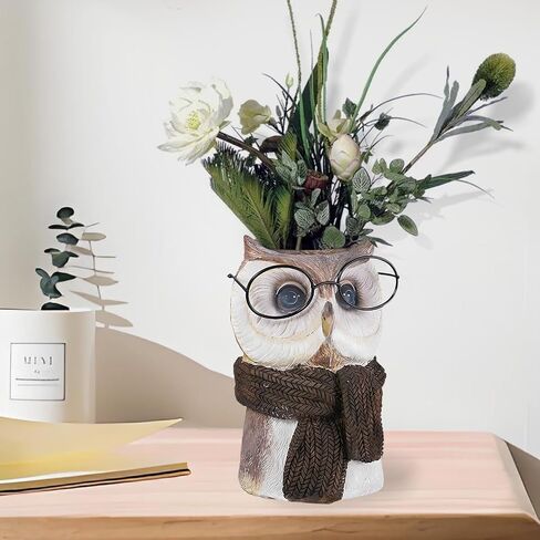 Deer Shaped Vase Wearing Glasses and Scarves, Simulated Animal Vase for Indoor Plants, Large Decor Vases for Dining Table, Aesthetic Apartment Decor (Deer) in Saudi Arabia