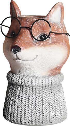 Deer Shaped Vase Wearing Glasses and Scarves, Simulated Animal Vase for Indoor Plants, Large Decor Vases for Dining Table, Aesthetic Apartment Decor (Deer) in Saudi Arabia