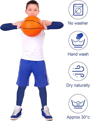 8 Pairs Kids Long Compression Leg Sleeves and Compression Arm Sleeves Compression Sleeve Non Slip Leg Wraps for Boys Girls in Saudi Arabia