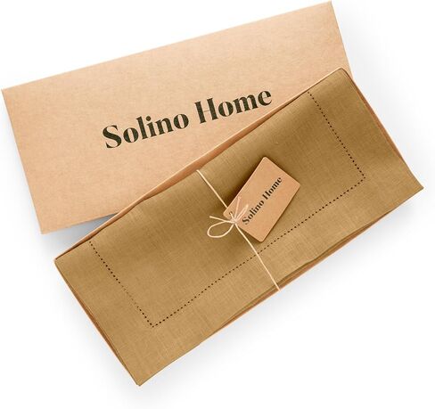Solino Home Linen Table Runner 36 Inch – 100% Pure Linen Black Halloween Table Runner 14 x 36 Inch – Medium Weight Hemstitch Table Runner for Summer, Fall, Thanksgiving, Christmas in Saudi Arabia