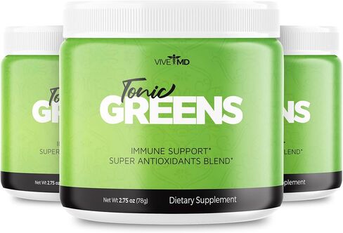 Tonic Greens Powder Vitamin Boost Supplement Official Formula - Natural Green Blend Energy Supplement Extra Strength - BCAA L-Glutamine Vitamin B6, Revolutionary Energy Fix Solution Reviews (3 Pack) in Saudi Arabia