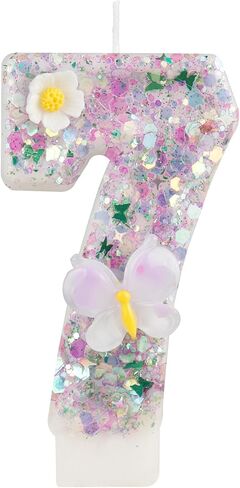 Birthday Candles Number 0, Purple and Green Themed Birthday Candles for Cake Topper Glitter Diamonds Happy Birthday Party Decorations Wedding Anniversary Celebration Supplies in Kuwait