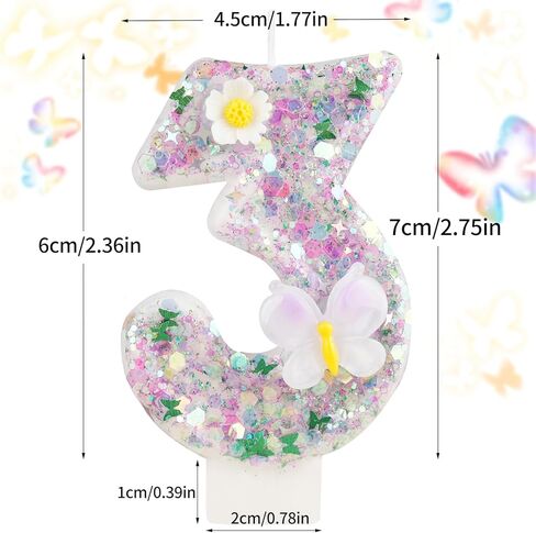 Birthday Candles Number 0, Purple and Green Themed Birthday Candles for Cake Topper Glitter Diamonds Happy Birthday Party Decorations Wedding Anniversary Celebration Supplies in Kuwait