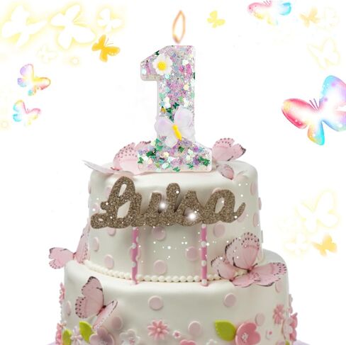 Birthday Candles Number 0, Purple and Green Themed Birthday Candles for Cake Topper Glitter Diamonds Happy Birthday Party Decorations Wedding Anniversary Celebration Supplies in Kuwait