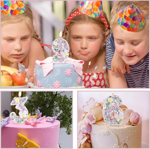 Birthday Candles Number 0, Purple and Green Themed Birthday Candles for Cake Topper Glitter Diamonds Happy Birthday Party Decorations Wedding Anniversary Celebration Supplies in Kuwait