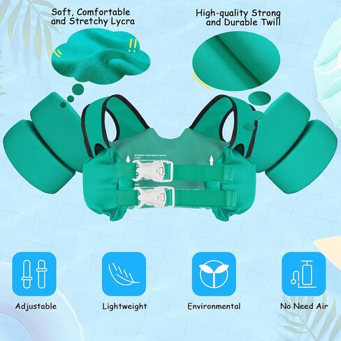 Swim Vest for Kids 30-60 Lbs Girls Boys Life Jacket with Double Security Buckle Floaties for Toddler from 2,3,4,5,6,7,8 Years Old Children in Saudi Arabia