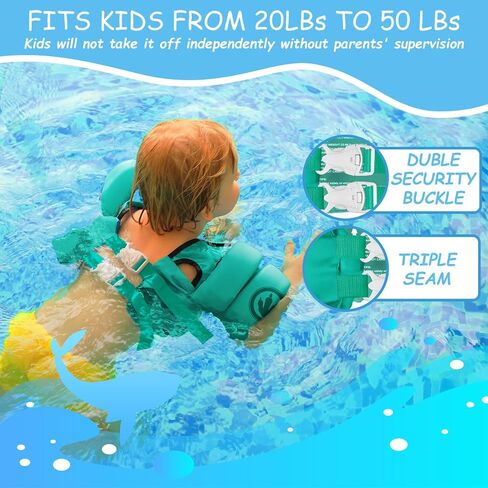 Swim Vest for Kids 30-60 Lbs Girls Boys Life Jacket with Double Security Buckle Floaties for Toddler from 2,3,4,5,6,7,8 Years Old Children in Saudi Arabia