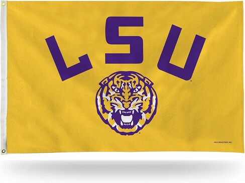 Made By Rico Industries NCAA Louisiana State Tigers Flag 3' x 5' Helmet Banner Flag - Single Sided - Indoor or Outdoor - Home Décor - LSU Tigers in Saudi Arabia