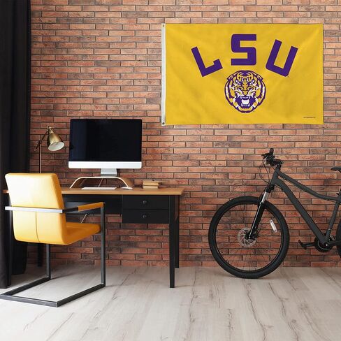 Made By Rico Industries NCAA Louisiana State Tigers Flag 3' x 5' Helmet Banner Flag - Single Sided - Indoor or Outdoor - Home Décor - LSU Tigers in Saudi Arabia