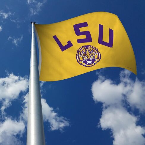 Made By Rico Industries NCAA Louisiana State Tigers Flag 3' x 5' Helmet Banner Flag - Single Sided - Indoor or Outdoor - Home Décor - LSU Tigers in Saudi Arabia