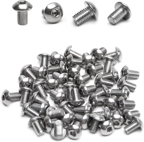Yinpecly M5x8mm عرافة المقبس رئيس آلة مسامير 304 الفولاذ المقاوم للصدأ الداخلية عرافة المقبس جولة رئيس المسمار السحابات الأثاث مسامير فضية اللون 50 قطعة in Saudi Arabia